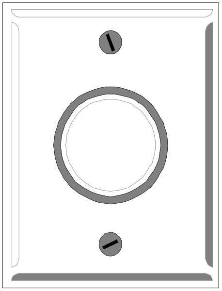 The image shows a black and white illustration of an old-fashioned door with two knobs on it placed in front of what appears to be a wallpaper pattern background.