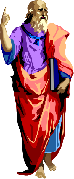 The image shows a man with white hair standing on his toes while holding up two fingers to make peace signs; he is wearing purple robes over red clothing and has an orange halo around him.