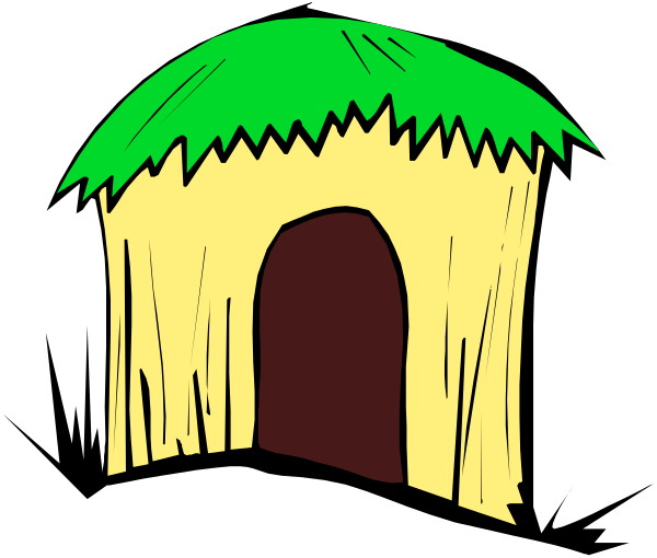 The image shows a cartoon depiction of an old house with shingles missing from its roof, set against a dark background that resembles nighttime sky.