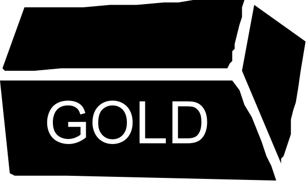 The image shows a black background with white text that reads "GOLD" at both ends of what appears to be an elongated rectangle in the center.