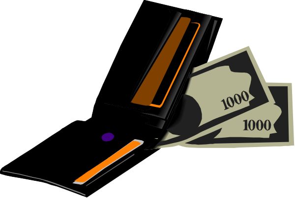 The image shows a black printer with money spilling out of it onto an orange surface below.