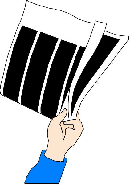 The image shows a hand holding up an open umbrella with black stripes against a dark background.