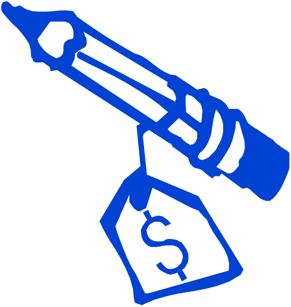 The image shows a blue pen with an eraser on top of it hanging from what appears to be a price tag attached by string, suggesting that someone is selling pens for money as indicated by the dollar sign symbolizing currency and the word "pen" written in white text below the drawing.