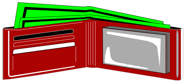 The image shows a red book with two green cards placed on top of it.