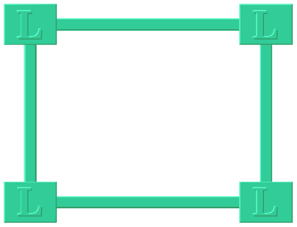 The image shows a simple black and white floor plan of an L shape room with two doors labeled A and B on opposite walls at each end.