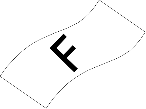 The image shows a black silhouette of an object that resembles a shoe with its sole facing upwards against a white background.
