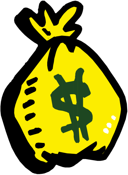 The image shows a stylized illustration of an envelope with money inside it next to a dollar sign symbolizing wealth or financial success.