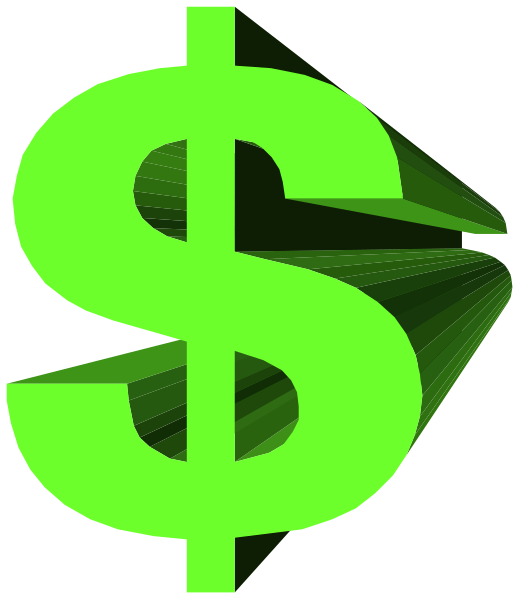 The image shows a dollar sign with an abstract background that resembles light rays emanating from it.