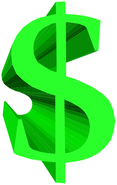 The image shows a dollar sign with green lines surrounding it against a black background.