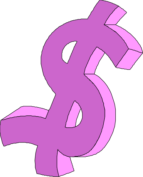 The image shows a pink dollar sign with an additional $ symbol on top of it against a black background.