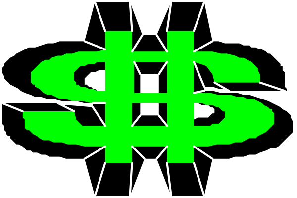 The image shows a dollar sign with money flying out of it against an abstract background that resembles stars or explosions in black space.