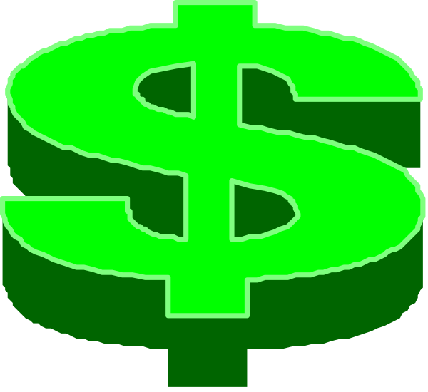 The image shows a graphic of an American dollar bill with green text that reads "$10" on it.