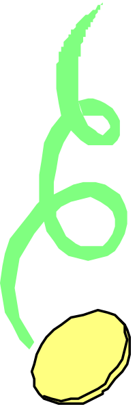 The image shows a green musical note with two yellow dots on it against a gray background.