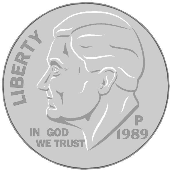 The coin features an illustration of a man's face on it with text that reads "LIBERTY" at top left corner, "IN GOD WE TRUST 1980," in center and bottom right corners respectively, and "PENNSYLVANIA P.M." below the image of Lincoln. The coin is silver-colored. There are two coins shown side by side with a black background between them. Each coin has an illustration on it that resembles President John F. Kennedy's profile facing left, and there appears to be text