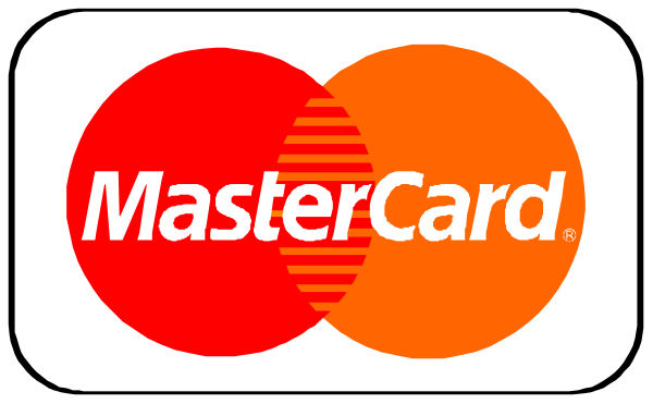 The image shows a credit card logo for Mastercard with its distinctive red, white, yellow, blue color scheme on top of an American flag background.