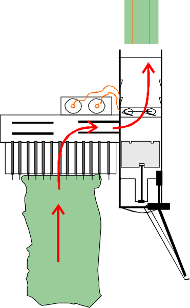 The image shows a black and white diagram of an object with arrows pointing to different parts labeled "A" through "E".