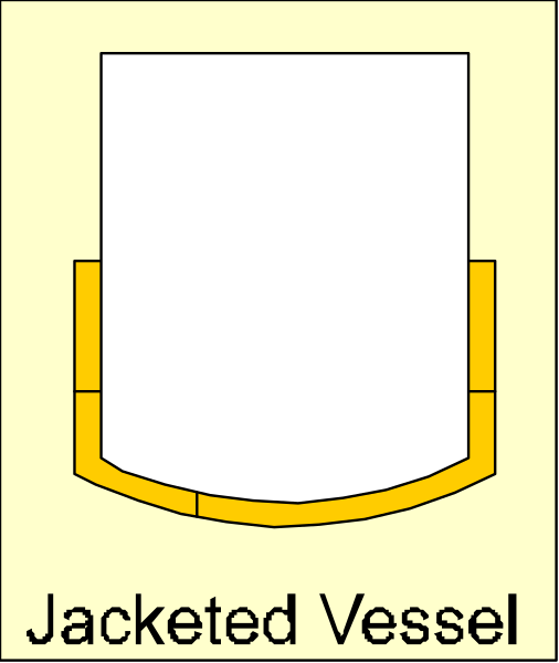 The image shows a graphic of an emblem with text that reads "JACKETED VESSEL" on it against a white background.