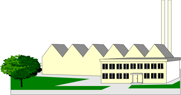 The image shows a simple black and white illustration of an old school building with trees around it at nighttime under clear skies.