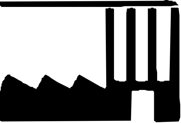 The image shows a black line with two white rectangles on either side of it against a gray background.