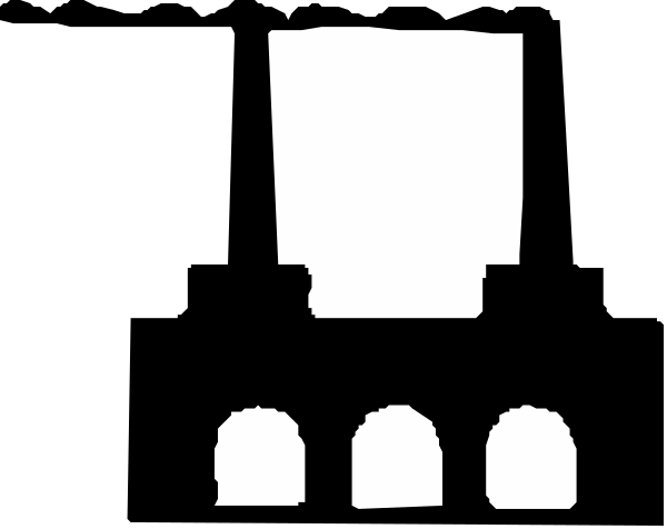 The black and white image shows a simple line drawing of two rectangles with rounded corners on top of each other against a dark background; there is no text present in this clip-art illustration.