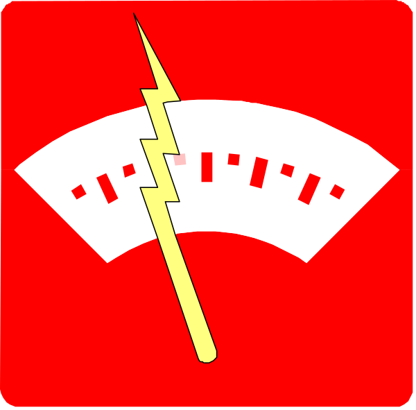 The image shows two different representations of a speedometer icon: on top left is an illustration with lightning bolt effect around it; bottom right depicts a classic red needle-style gauge without any additional effects.