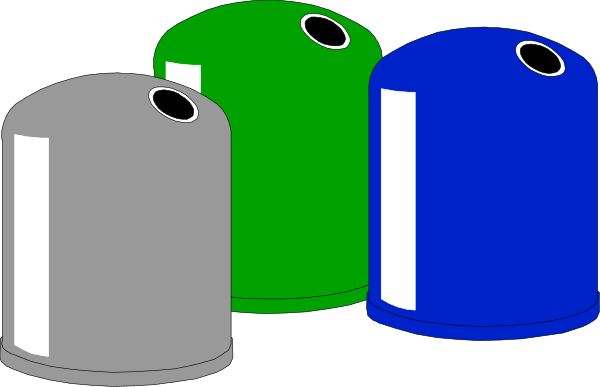 The image shows three cylindrical containers of different sizes with a black background; from left to right: a small blue container labeled "10", an average-sized green one marked as 25 liters, and a large silver canister that is unlabeled but appears fuller than the others. They are arranged in front of each other on what looks like a flat surface or tabletop. The style suggests it might be used for educational purposes to illustrate different sizes of containers with their respective capacities labeled.