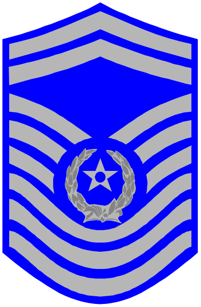 The image shows a stylized emblem with blue background featuring an eagle's head on top of two crossed swords; below this is a shield divided into four quadrants by diagonal lines from corner to opposite corner, each quadrant containing different symbols and text that suggest military or governmental significance.