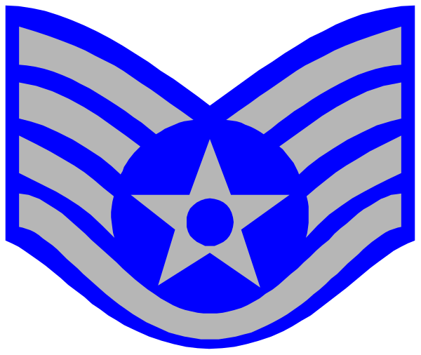 The image shows a graphic representation of an air force emblem with stars on either side and wings above it; there is no text present in this clip-art illustration.