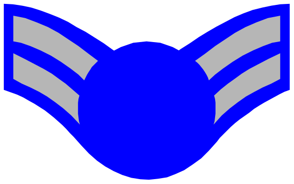 The image shows a stylized graphic of an eagle's head with wings on either side against a blue background; there is no text present in this clip-art illustration.