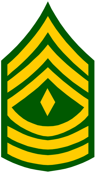 The image shows a stylized emblem with an eagle's head on top of two crossed swords inside what appears to be a shield-like shape; below this is another symbol resembling a badge, featuring three stars and stripes in green, white, yellow, red, blue.