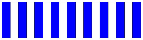 The image shows a blue checkered pattern with white stripes on it against a grey background.
