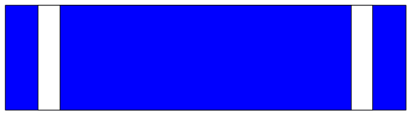 The image shows a blue line with two white dots on it against a gray background.