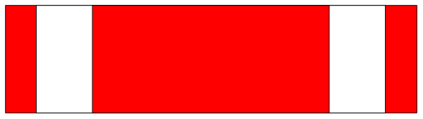 The image shows a red rectangular object with white lines on it against a gray background.