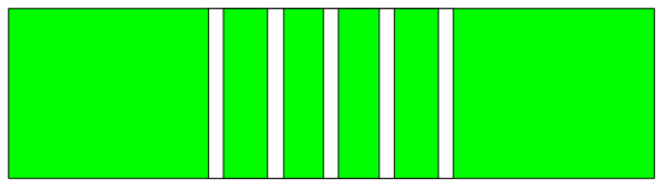 The image shows a pixelated representation of an abstract pattern with vertical lines that vary in height against a dark background.