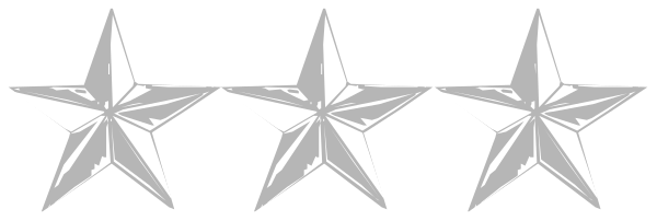 The image shows a row of five white stars on top of each other against a dark background with no additional context provided about any surrounding elements in this clip-art representation.