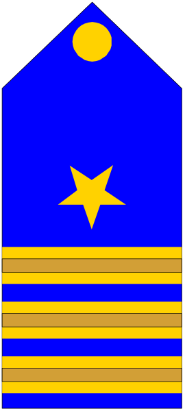 The image shows a stylized flag with blue background featuring stars on top left corner, yellow stripes at bottom right side of flagpole, and an eagle in flight above it all.