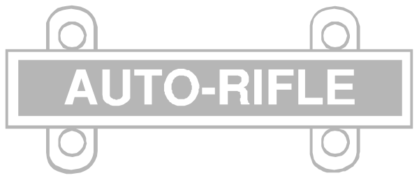 The image shows a black and white logo with text that reads "AUTO RIFLE" on it.