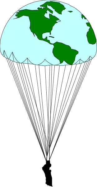 The image shows a stylized depiction of Earth with continents visible against a black background on top left corner; below it is an illustration resembling a flip phone displaying this same globe design, suggesting that someone might be viewing their home planet from space or through technology like the internet.