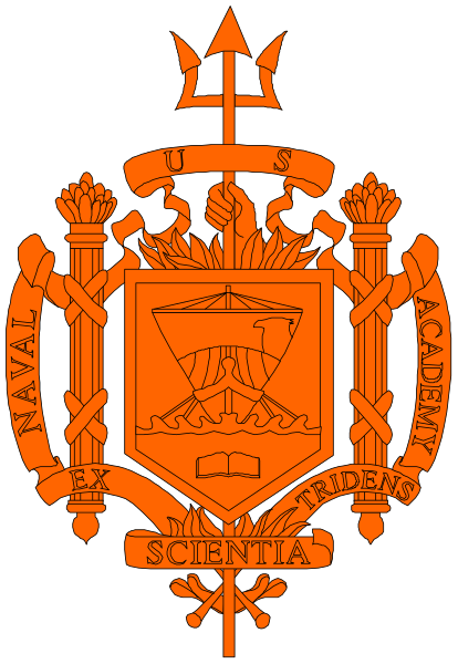 The image shows a coat of arms with various heraldic elements such as shields, crowns, banners, and crests on it against an orange background.