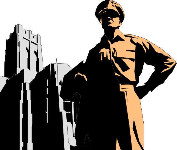 The black and white photo shows a man standing next to an old building with columns; he is wearing military attire including a cap and uniform jacket, suggesting that this could be from historical times when such dress was common for soldiers in various countries around the world during wartime or ceremonial occasions.