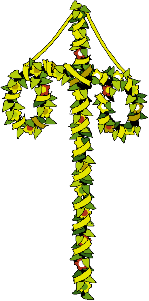 The image shows a Christmas wreath with decorations hanging from it on either side of what appears to be an illuminated cross in front of them against a dark background.