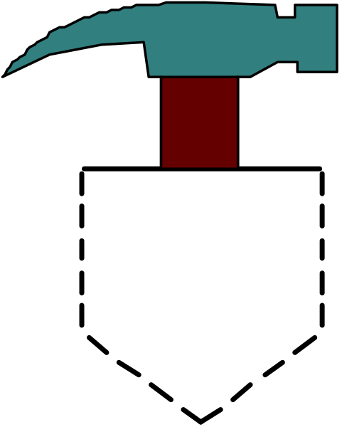 The image shows a black background with two red rectangles on it; there is no text present within this small clip-art picture.