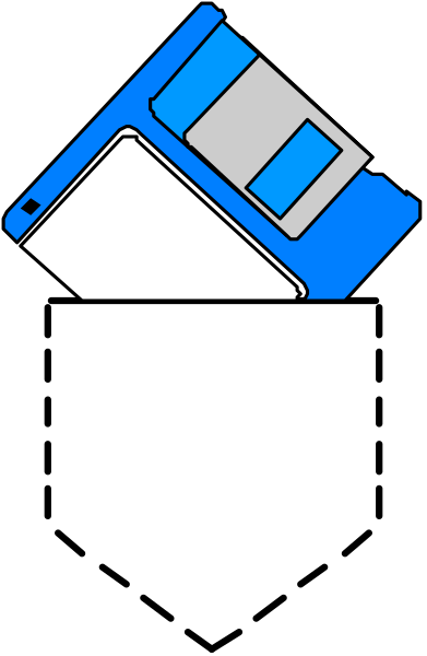 The image shows a computer mouse with an icon of a floppy disk on it against a black background.