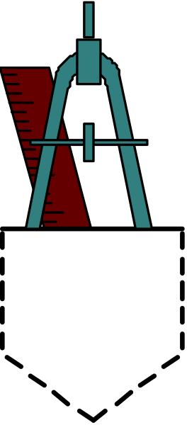 The image shows a pixelated representation of an object that resembles a compass with red markings on it against a dark background.