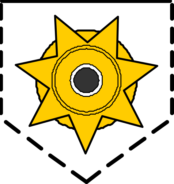 The image shows a yellow sun with an eye inside it on top of what appears to be a black background.