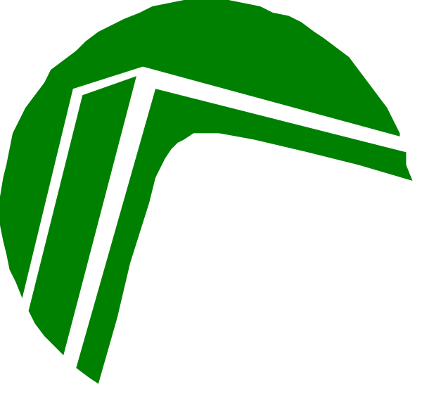 The image shows a green stylized logo with an abstract design that resembles a letter 'E' inside what appears to be two overlapping circles forming a partial ring around it; this is set against a white background and has no additional context provided within the frame of the clip-art itself.