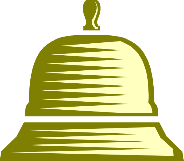 The image shows a bell with textured lines around it against an untextured background; there is no additional context provided about any other elements in this clip-art illustration.