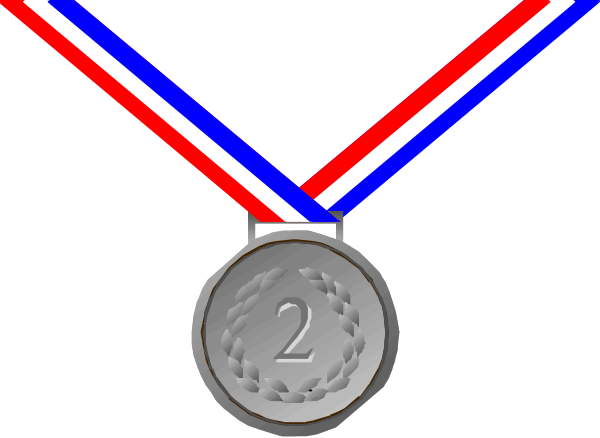 The medal has a ribbon attached to it with two stripes of red on either side.
