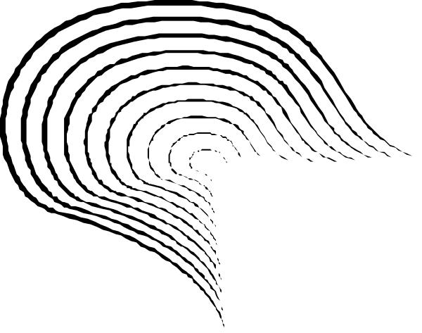 The image shows a black and white pixelated representation of two rectangles with rounded corners next to each other on what appears to be an abstract background.