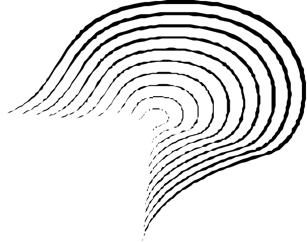 The image shows a black line with two white rectangles on either side of it against a gray background.